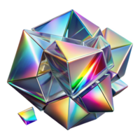 magnificent vintage Shattered fragments of glass reflecting rainbow light, with a bright, dynamic lighting, in a cubist style exclusive png