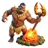 impressive minimalist A powerful Polynesian Maui, wielding his magical fishhook, battling a colossal lava monster under the vibrant light of a tropical sunset, Polynesian tattoo art style high quality png