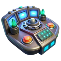 elegant classic A futuristic control panel with glowing buttons and intricate displays, illuminated by dynamic, flashing lights, sci-fi style high quality png