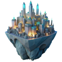 serene creative A futuristic city, built into the side of a cliff, glows with the light of a thousand windows, night lighting, matte painting style professional png
