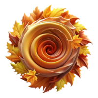 serene abstract A swirling vortex of autumn leaves in warm hues, dynamic lighting, abstract art style premium png