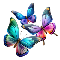 impressive traditional A group of butterflies in flight, vibrant wing patterns, dynamic lighting exclusive png