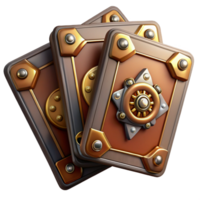 beautiful abstract Steampunk playing cards with intricate designs and metallic accents high quality png