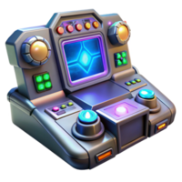 extraordinary artistic A futuristic control panel with glowing buttons and intricate displays, illuminated by dynamic, flashing lights, sci-fi style high quality png
