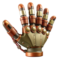 extraordinary modern Steampunk robotic hand with articulated fingers and wires high resolution png
