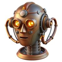 impressive minimalist A chrome and glass humanoid robot gazing pensively at a glowing orb of binary code, lit by ethereal blue light, in a hyperrealistic style authentic png