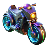 serene rustic A futuristic motorcycle, with glowing neon accents, speeds through a desolate, neon-lit cityscape, cyberpunk lighting, speed painting style exclusive png