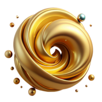 serene vintage Golden Abstract Swirl Texture Cutout Graphic authentic png