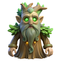 stunning classic A wise old tree spirit with glowing eyes, nestled within the heart of a ancient forest, soft ethereal lighting, fantasy art style high resolution png