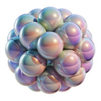 beautiful modern A series of overlapping, transparent spheres, each containing a unique fractal pattern, with a soft, pastel color palette original png