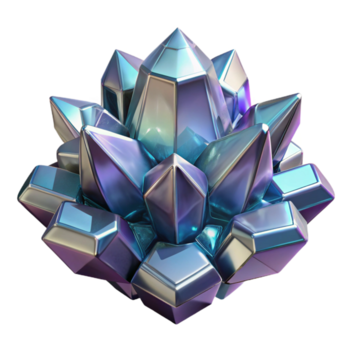 dramatic abstract A cluster of crystalline structures, with a sharp, reflective lighting, in a futuristic style detailed png