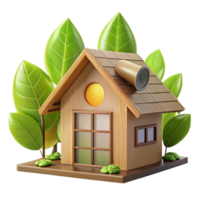 impressive artistic Sustainable eco-house, built with natural materials, sunlight filtering through leaves, warm and inviting, environmentally conscious style, high resolution png