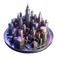 wonderful contemporary A chaotic, abstract cityscape, with a dramatic, high-contrast lighting, in a futuristic style high resolution png