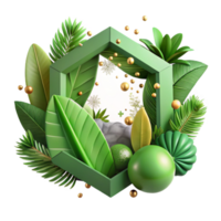 magnificent minimalist Green Forest Leaves Border Transparent for Frame Design detailed png