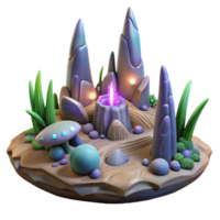 extraordinary abstract An alien landscape, with strange rock formations and glowing flora, ambient lighting, fantasy style exclusive png