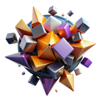 magnificent traditional A dynamic composition of fragmented shapes and bold colors, resembling a shattered mirror, with a high-contrast, graphic style high quality png