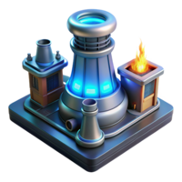 serene contemporary A futuristic power plant generating energy from fusion, glowing, futuristic style premium png