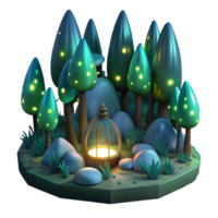 vibrant classic A group of fireflies illuminating a dark forest, bioluminescent light, magical realism style 4K png