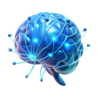 extraordinary traditional A holographic projection of a human brain, neural pathways firing in a complex dance of light, illuminated by cool blue light, scientific style original png