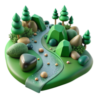 stunning rustic Green Forest Stream Pebbles Isolated for Realistic Textures png