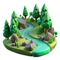 magnificent minimalist Green Forest Stream Rocks Isolated for Realistic Design genuine png