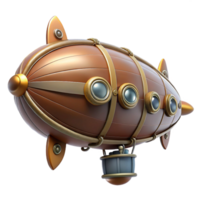 magnificent abstract Steampunk zeppelin miniature with intricate details original png