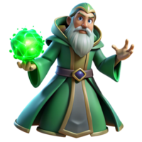 serene rustic A powerful sorcerer with eyes of burning emerald, casting a spell of swirling energy, illuminated by the crackling energy of the spell itself exclusive png