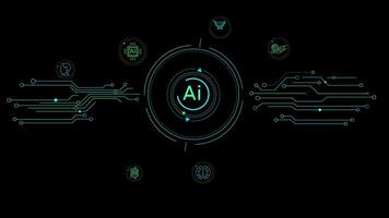 Animated infographics on the theme of artificial intelligence work. video