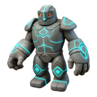 elegant artistic A towering stone golem with glowing runes carved into its body high resolution png