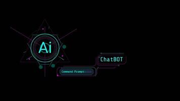 Animation of infographics about Chatbot and interaction with AI. video
