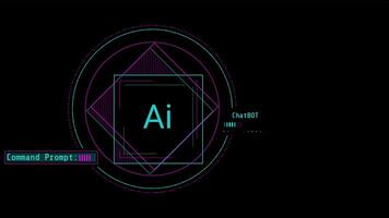 Animation of infographics about AI and conversational Chatbot. video