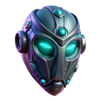 vibrant contemporary A futuristic mask, with intricate designs and glowing lenses, floats in mid-air, studio lighting, product design style professional png