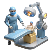 extraordinary minimalist A robotic surgeon performing a delicate operation, illuminated by the sterile light of an operating room, photorealistic style genuine png