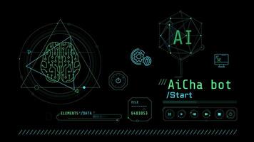 Animated infographics on the theme of cognitive computing and AI chatbot. video