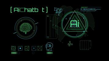 Animated infographics on the theme of AI Chatbot and VR technologies. video