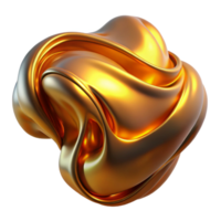 magnificent abstract A flowing, liquid metal form, with a warm, golden light, in a surreal style high resolution png
