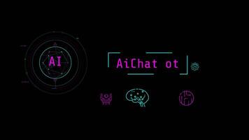 Animation of infographics about Chatbot with artificial intelligence. video