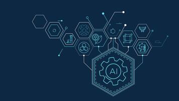 Infographics about application of AI in science in animated diagram. video
