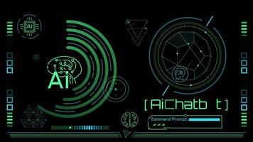 Animated infographics on the theme of AI chatbot and cognitive computing. video