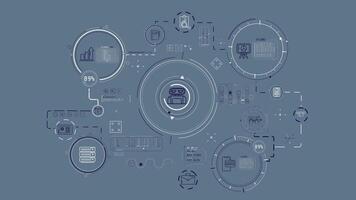 Infographics of AI data management in animated schema. video