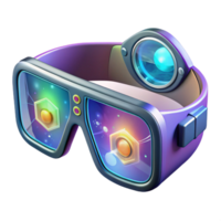 elegant contemporary A pair of augmented reality glasses displaying interactive holographic information, illuminated by the ambient light of a busy street, realistic style high resolution png