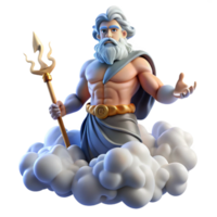 wonderful minimalist A powerful Greek Zeus, wielding a thunderbolt, commanding the heavens from Mount Olympus, surrounded by swirling clouds and lightning, classical Greek sculpture style 4K png