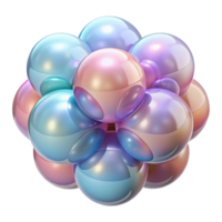 dramatic modern A series of overlapping, transparent spheres, each containing a unique fractal pattern, with a soft, pastel color palette original png