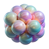 stunning contemporary A series of overlapping, transparent spheres, each containing a unique fractal pattern, with a soft, pastel color palette premium png