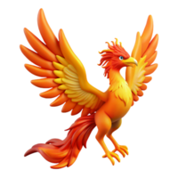 elegant vintage A majestic phoenix with fiery wings high quality png