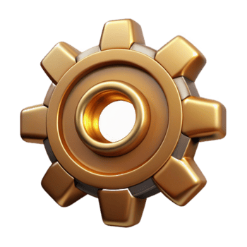 dramático moderno steampunk roda dentada ícone com intrincado dentes e uma latão terminar original png