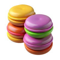 magnificent artistic A stack of colorful macarons, various flavors, 4K png
