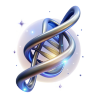 vibrant minimalist A DNA strand spiraling through space, illuminated by a soft, ethereal glow, scientific illustration style genuine png
