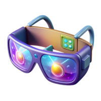 wonderful classic A pair of augmented reality glasses displaying interactive holographic information, illuminated by the ambient light of a busy street, realistic style detailed png