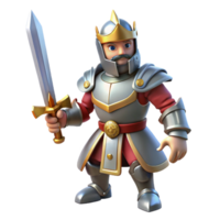 impressive vintage A valiant knight in shining armor with a raised sword genuine png